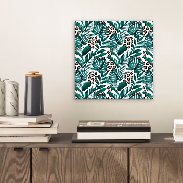 Bladeren - Tropisch - Jungle aluminium wit klein -sfeer1