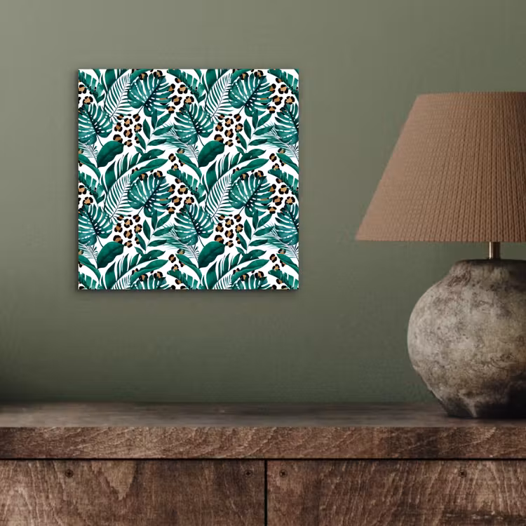 Bladeren - Tropisch - Jungle aluminium wit klein -sfeer2