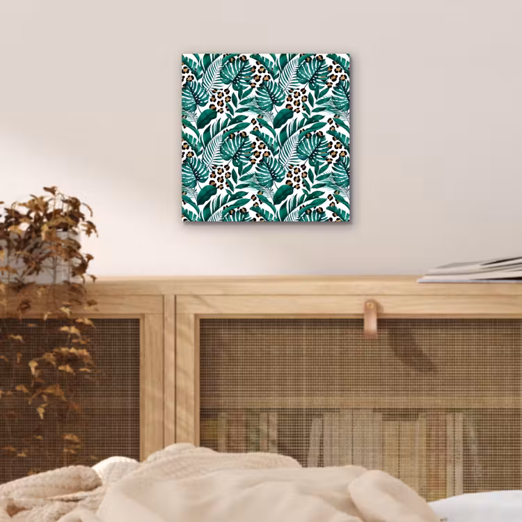 Bladeren - Tropisch - Jungle aluminium wit klein -sfeer3