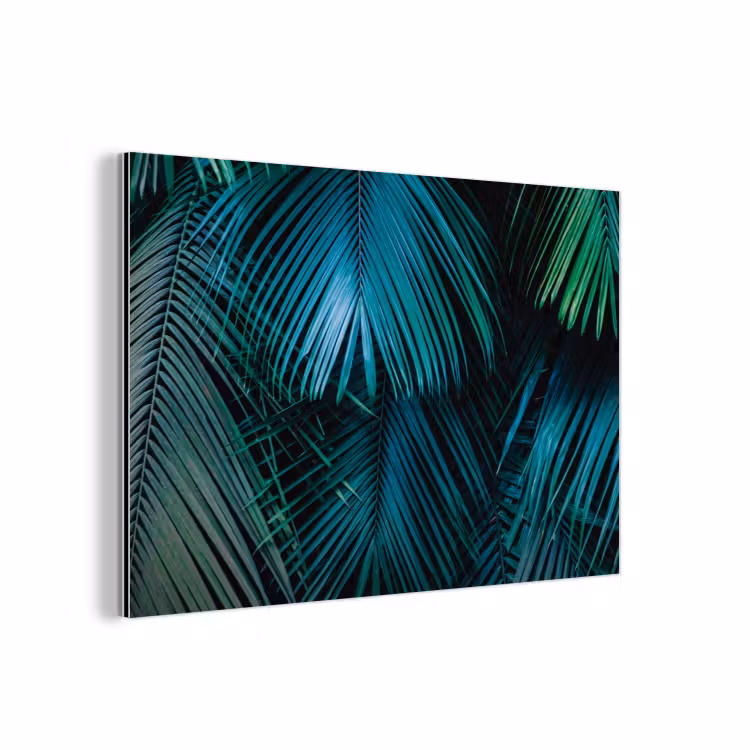 Bladeren - Tropisch - Jungle aluminium wit klein -3d