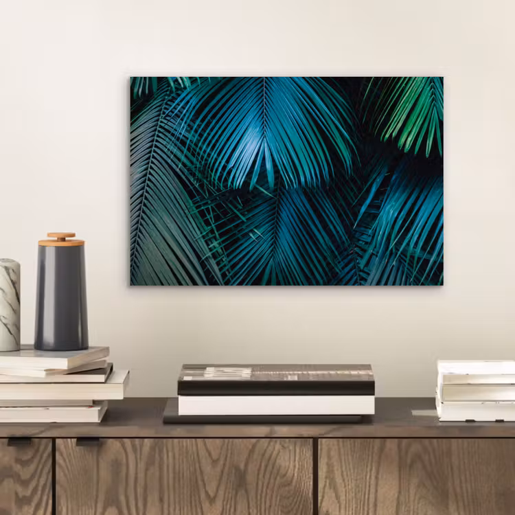 Bladeren - Tropisch - Jungle aluminium wit klein -sfeer1