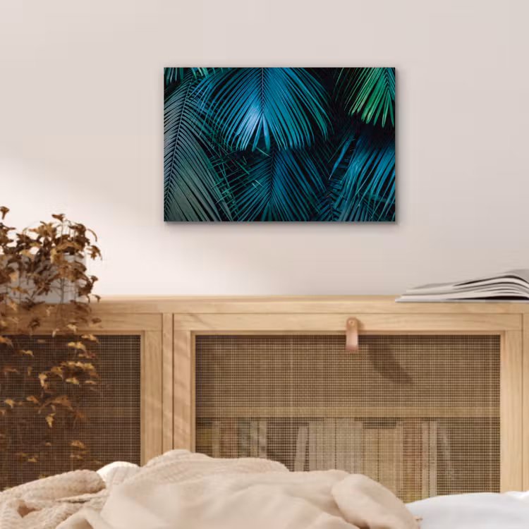 Bladeren - Tropisch - Jungle aluminium wit klein -sfeer3