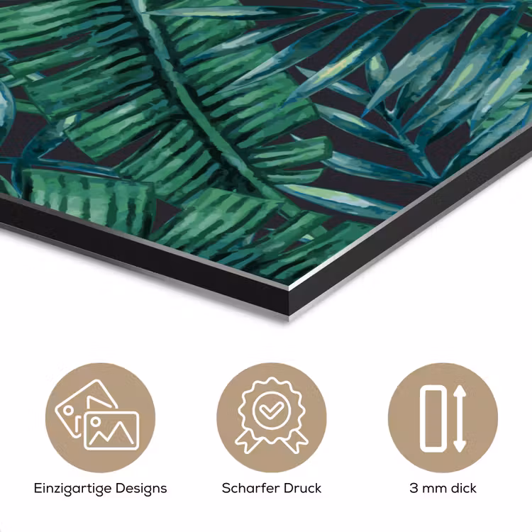 Bladeren - Tropisch - Jungle - Natuur aluminium wit klein -closeup_DE