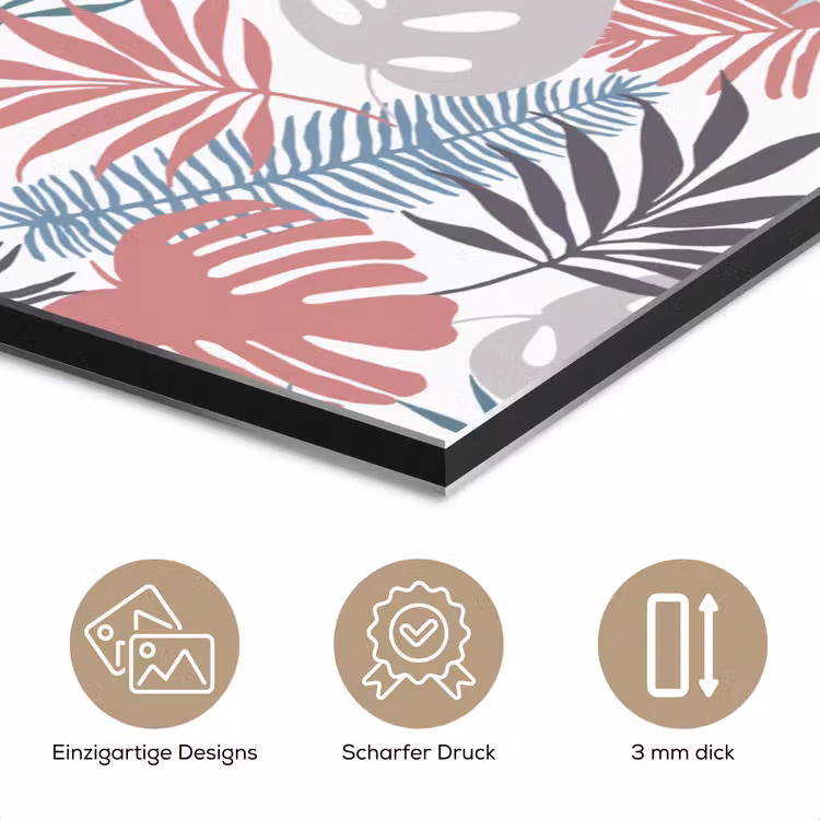 Bladeren - Tropical - Pastel - Jungle aluminium wit klein -closeup_DE