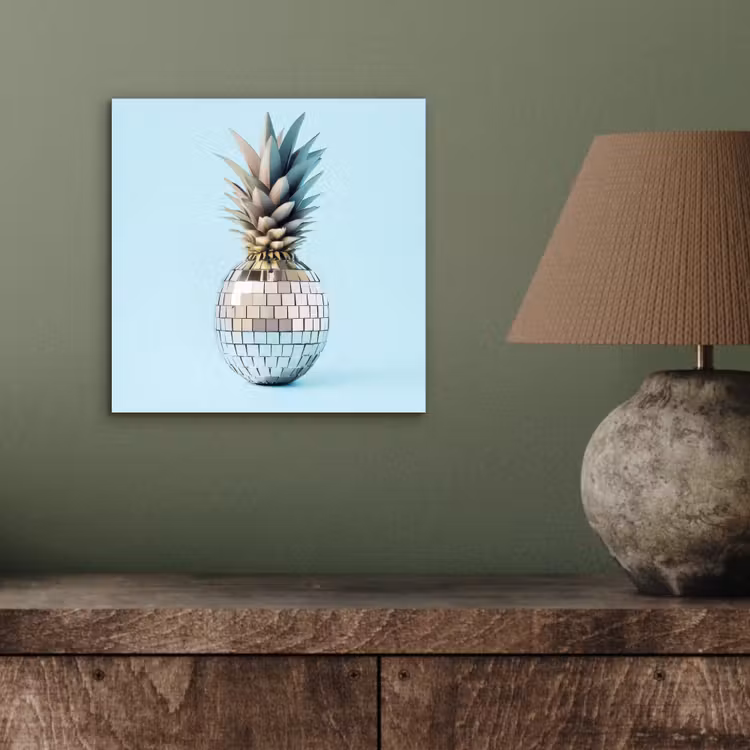 Blauw - Ananas - Disco - Discobal aluminium wit klein -sfeer2