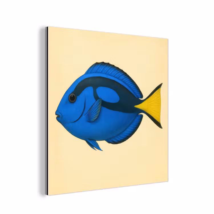 Blauw - Dory - Vis - Staartvin aluminium wit klein -3d