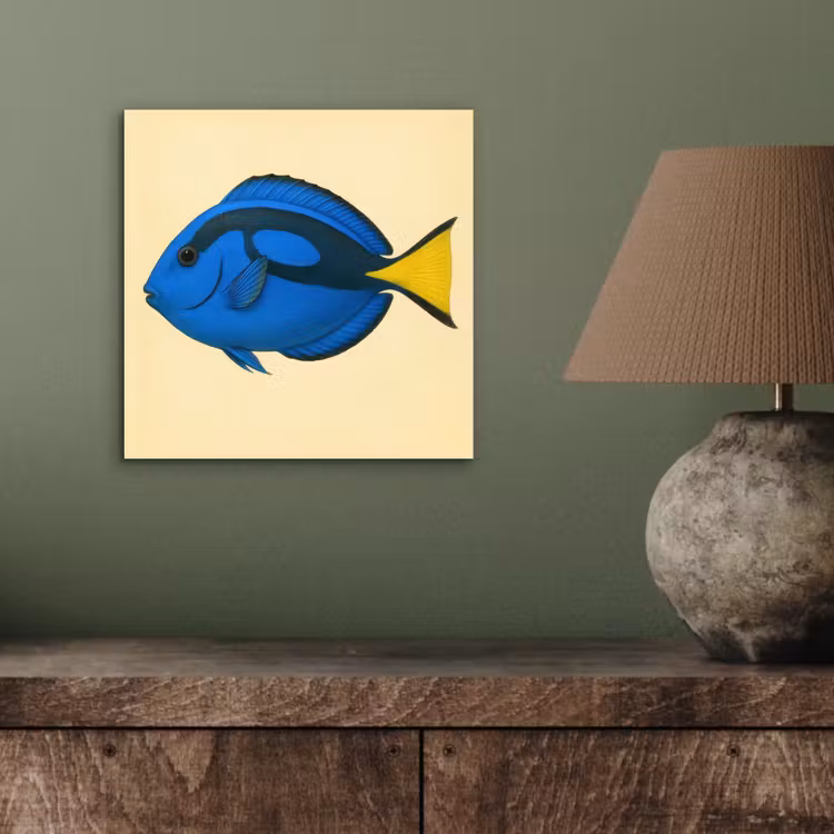 Blauw - Dory - Vis - Staartvin aluminium wit klein -sfeer2
