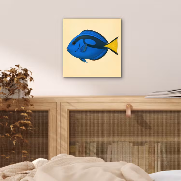 Blauw - Dory - Vis - Staartvin aluminium wit klein -sfeer3