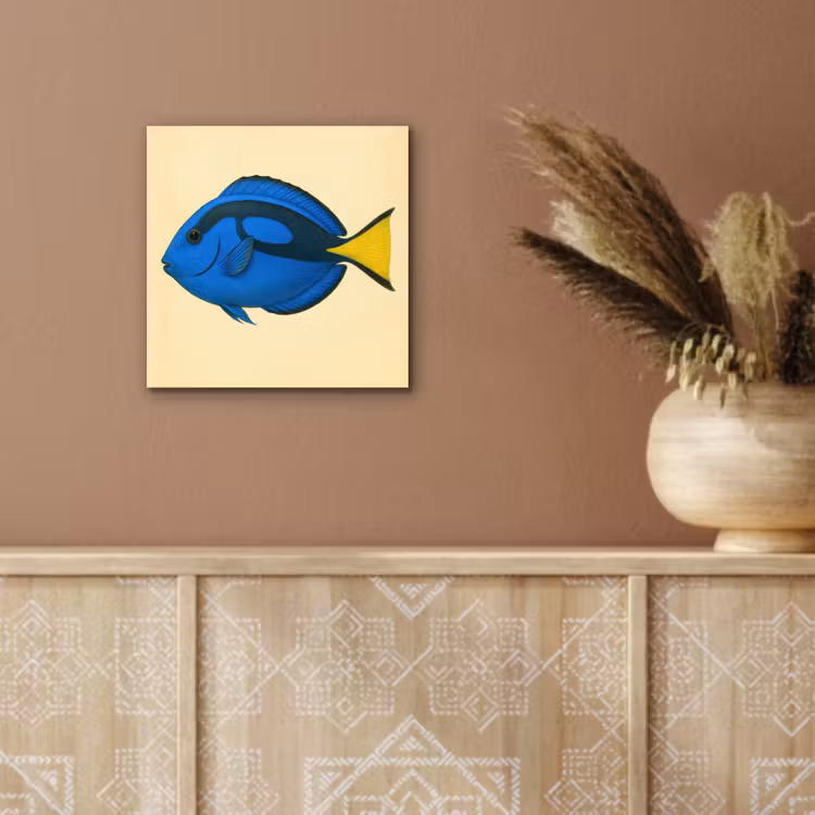 Blauw - Dory - Vis - Staartvin aluminium wit klein -sfeer4