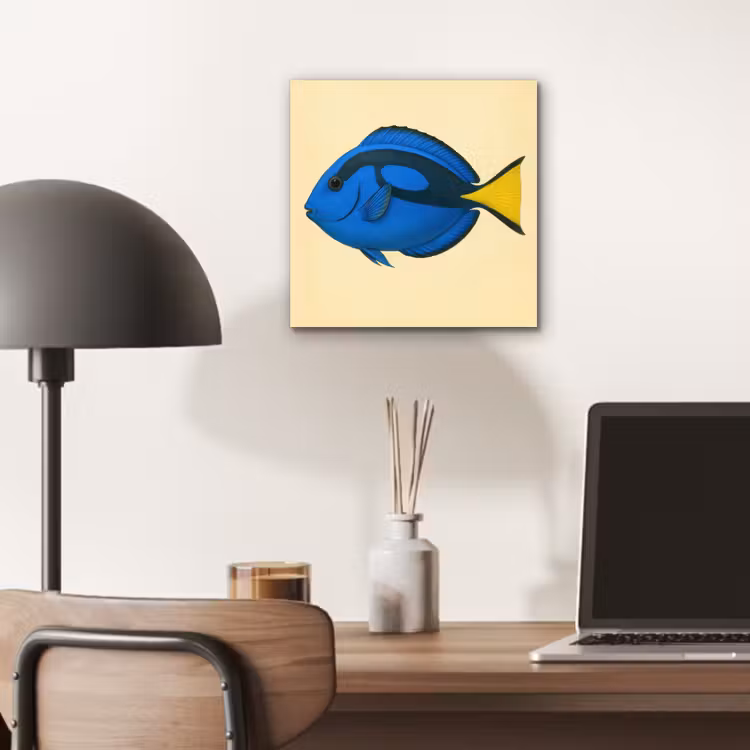 Blauw - Dory - Vis - Staartvin aluminium wit klein -sfeer5
