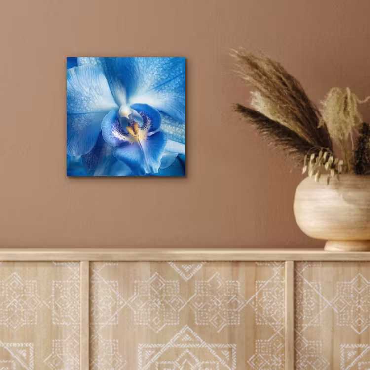 Blauw - Orchidee - Elegeant aluminium wit klein -sfeer4
