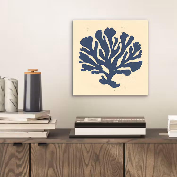 Blauw koraal - Vertakkingen - Beige aluminium wit klein -sfeer1