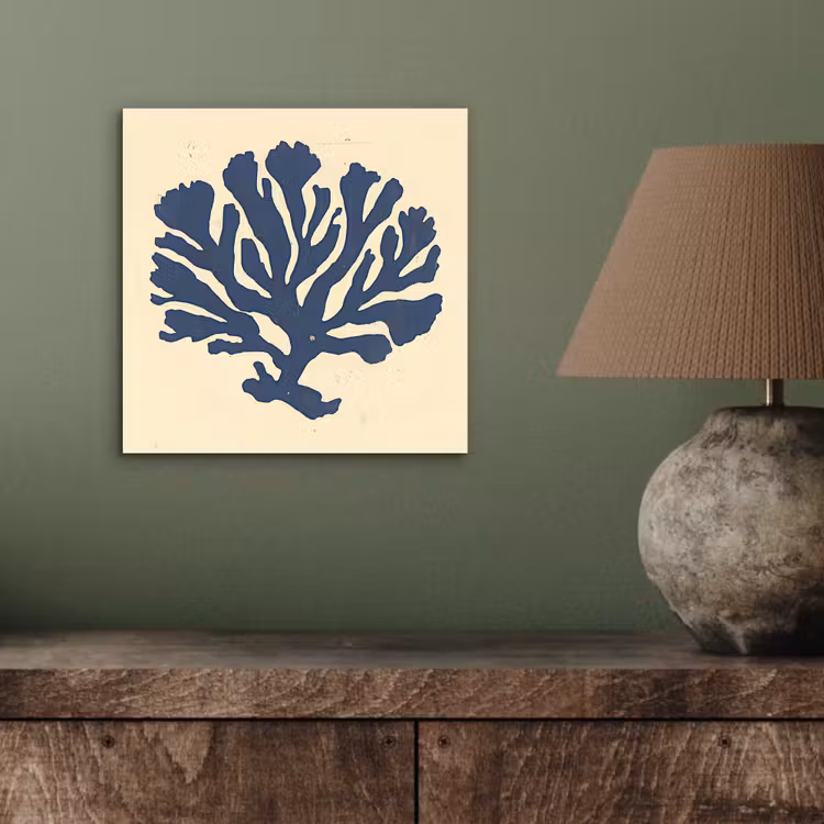 Blauw koraal - Vertakkingen - Beige aluminium wit klein -sfeer2
