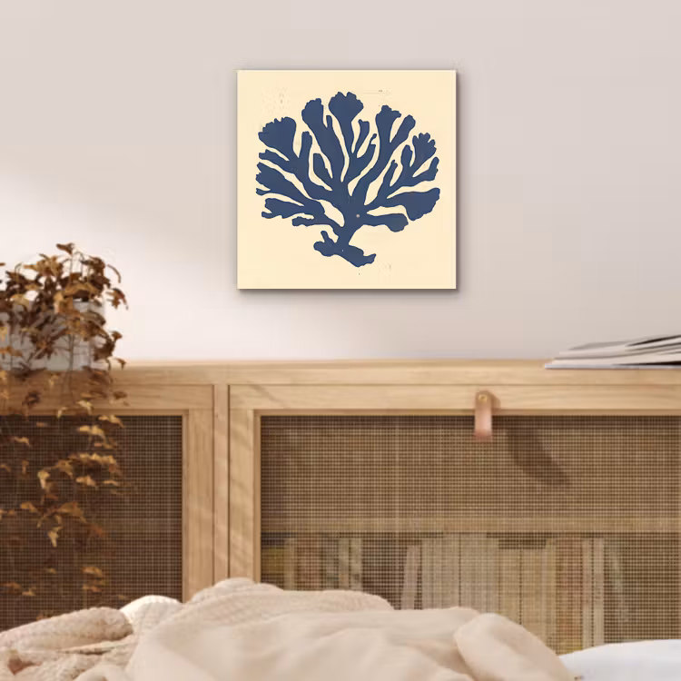 Blauw koraal - Vertakkingen - Beige aluminium wit klein -sfeer3