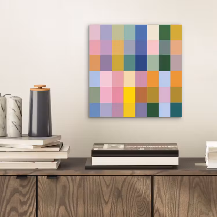 Blokken - Vierkant - Patroon - Gekleurd aluminium wit klein -sfeer1