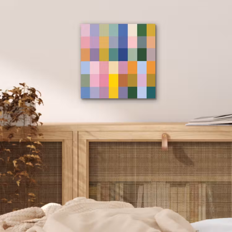 Blokken - Vierkant - Patroon - Gekleurd aluminium wit klein -sfeer3