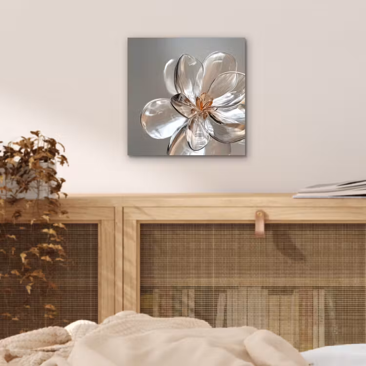 Bloem - Glazen - Doorzichtig aluminium wit klein -sfeer3