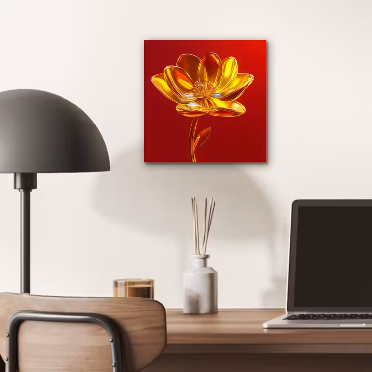 Bloem - Goud - Glazen aluminium wit klein -sfeer5