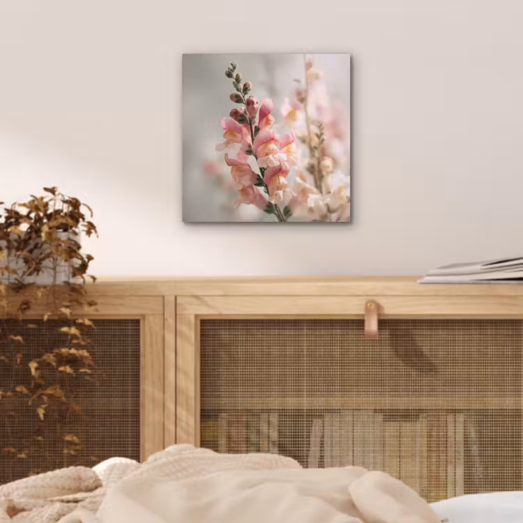 Bloem - Leeuwenbek - Roze - Stengel aluminium wit klein -sfeer3