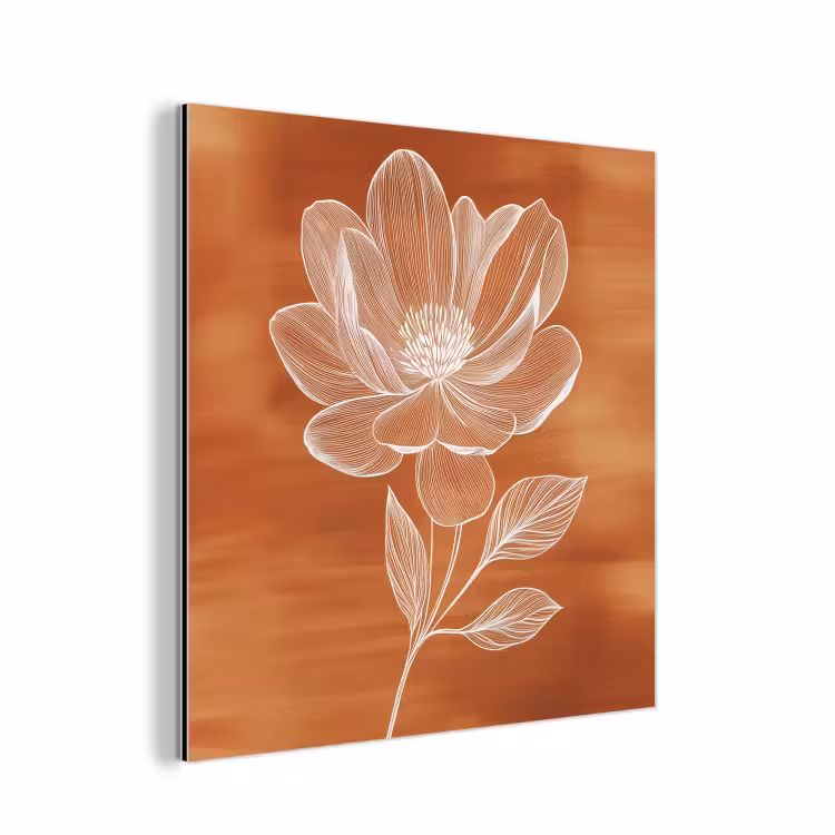 Bloem - Minimalistisch - Wit aluminium wit klein -3d