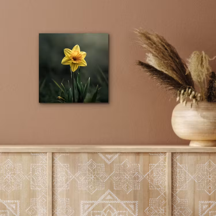 Bloem - Narcis - Gras - Geel aluminium wit klein -sfeer4