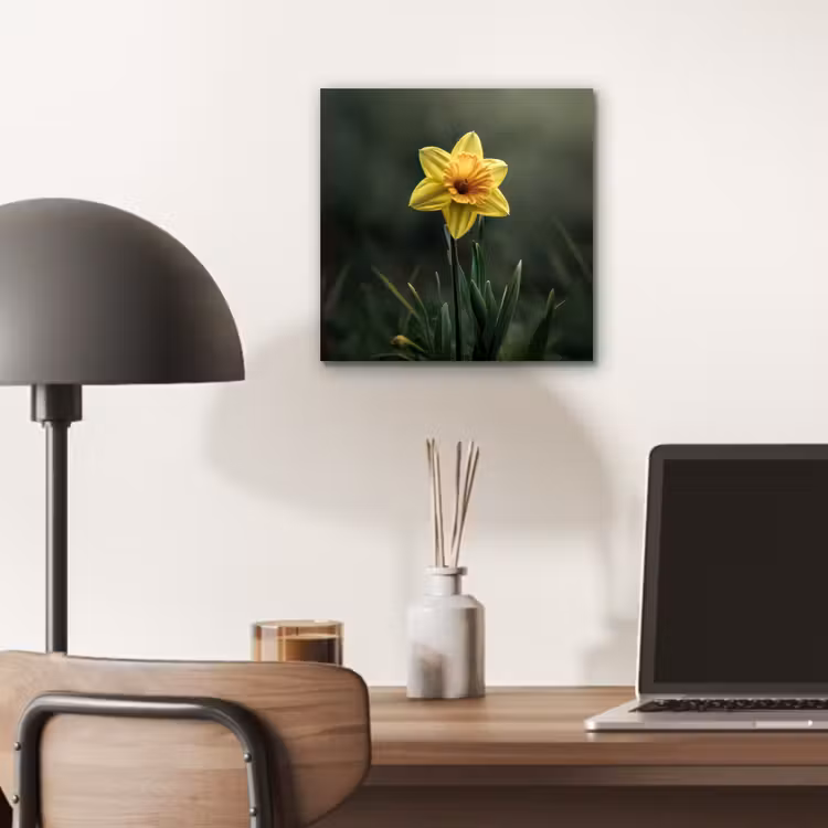 Bloem - Narcis - Gras - Geel aluminium wit klein -sfeer5