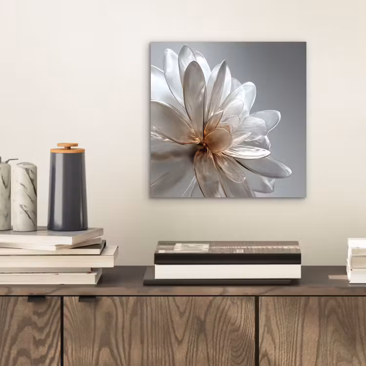 Bloem - Wit - Neutraal aluminium wit klein -sfeer1
