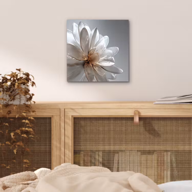 Bloem - Wit - Neutraal aluminium wit klein -sfeer3