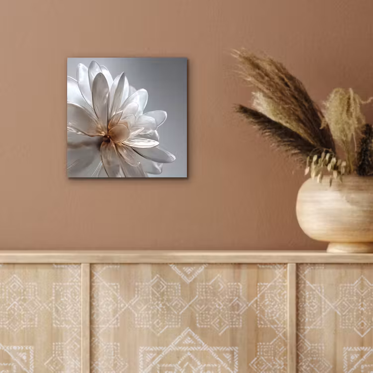 Bloem - Wit - Neutraal aluminium wit klein -sfeer4