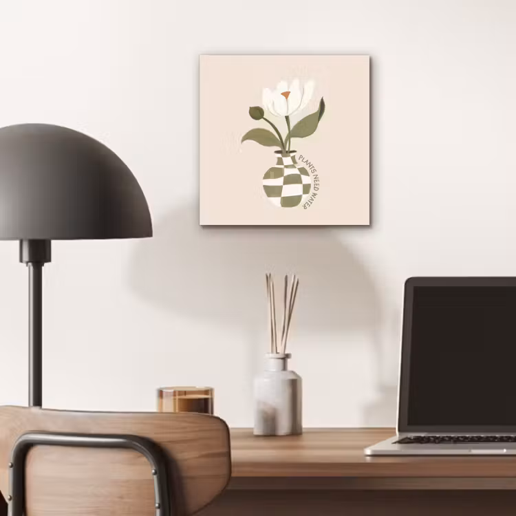 Bloem - Wit - Vaas - Quote aluminium wit klein -sfeer5