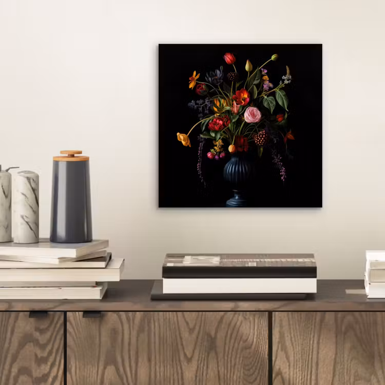 Bloemen - Bessen - Klassiek aluminium wit klein -sfeer1