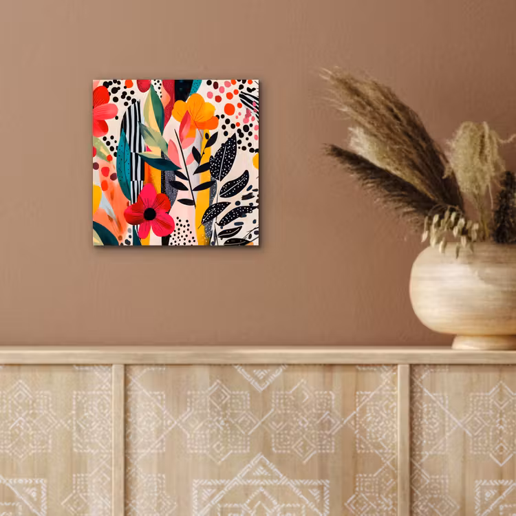 Bloemen - Bladeren - Abstract - Kleurrijk aluminium wit klein -sfeer4