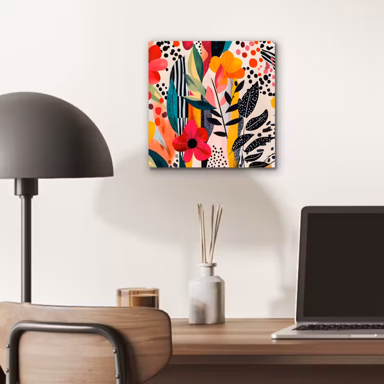 Bloemen - Bladeren - Abstract - Kleurrijk aluminium wit klein -sfeer5
