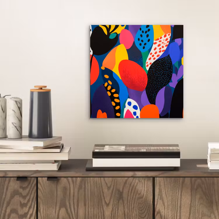 Bloemen - Bladeren - Abstract - Rood aluminium wit klein -sfeer1