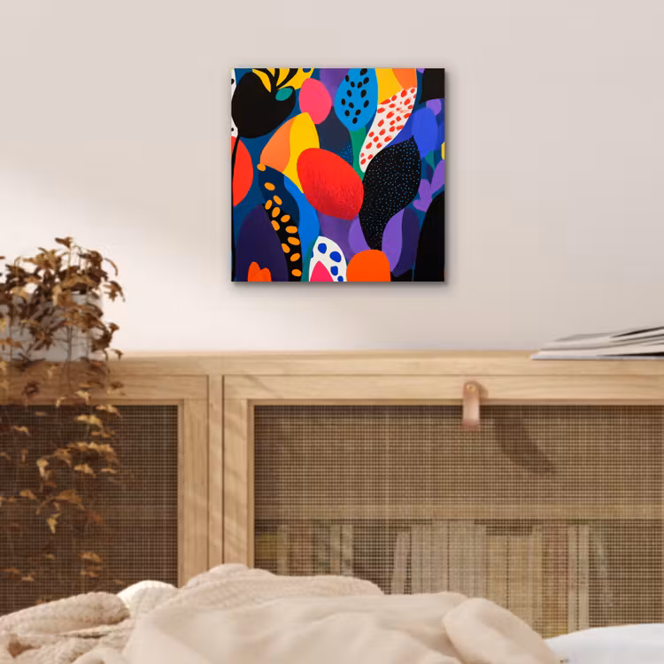 Bloemen - Bladeren - Abstract - Rood aluminium wit klein -sfeer3