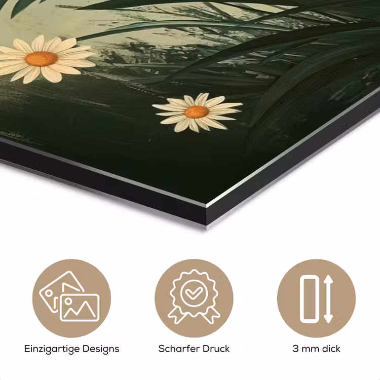 Bloemen - Bladeren - Zon - Groen aluminium wit klein -closeup_DE