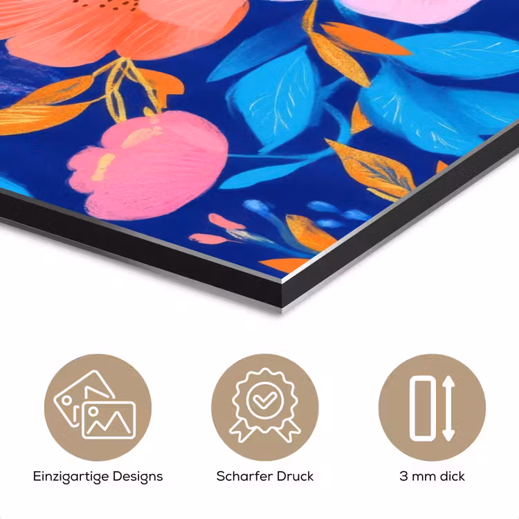 Bloemen - Blauw - Roze aluminium wit klein -closeup_DE