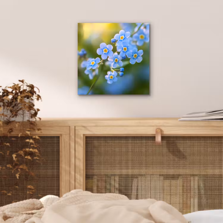Bloemetjes - Blauw - Vergeet mij nietjes aluminium wit klein -sfeer3