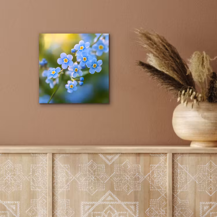 Bloemetjes - Blauw - Vergeet mij nietjes aluminium wit klein -sfeer4