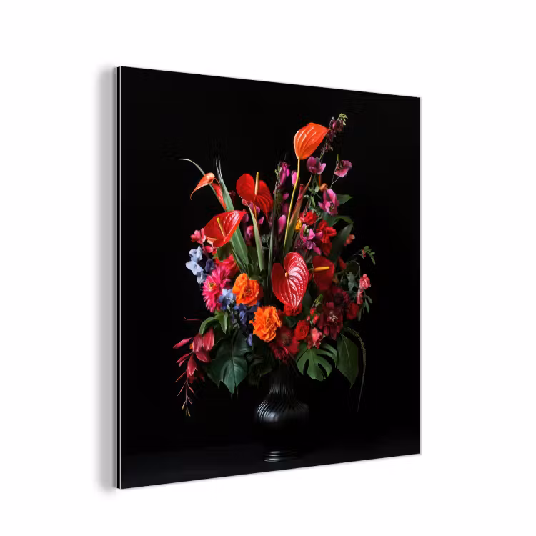 Bloemen - Boeket - Sierlijk aluminium wit klein -3d