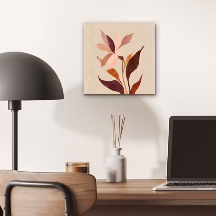 Bloemen - Blaadjes - Minimalistisch - Roze aluminium wit klein -sfeer5