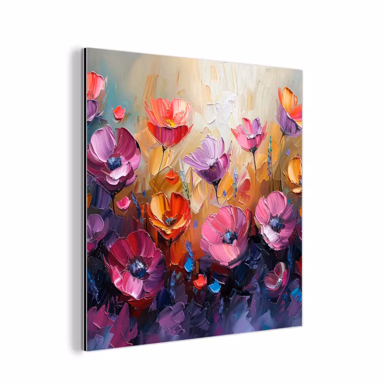 Bloemen - Botanisch - Kunst - Roze - Natuur aluminium wit klein -3d