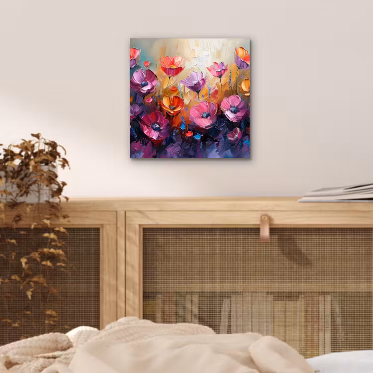 Bloemen - Botanisch - Kunst - Roze - Natuur aluminium wit klein -sfeer3