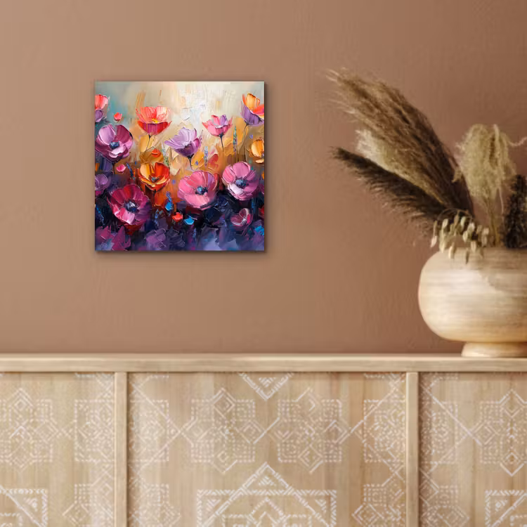 Bloemen - Botanisch - Kunst - Roze - Natuur aluminium wit klein -sfeer4