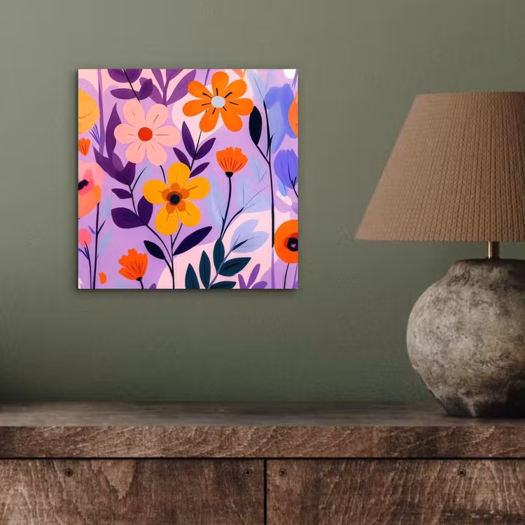 Bloemen - Kleurrijk - Bladeren aluminium wit klein -sfeer2