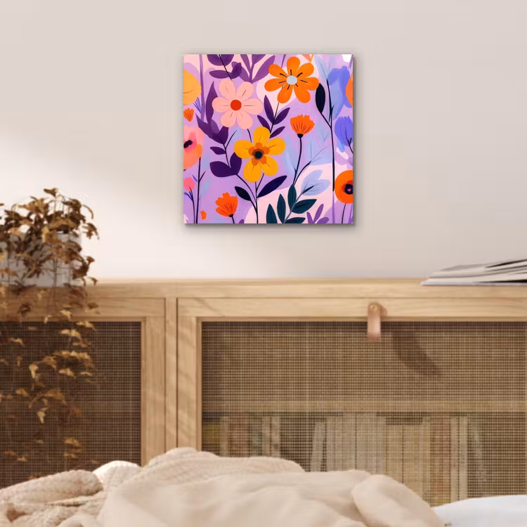 Bloemen - Kleurrijk - Bladeren aluminium wit klein -sfeer3