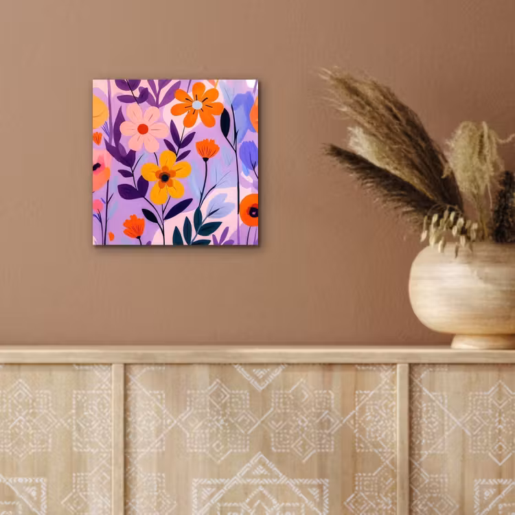 Bloemen - Kleurrijk - Bladeren aluminium wit klein -sfeer4