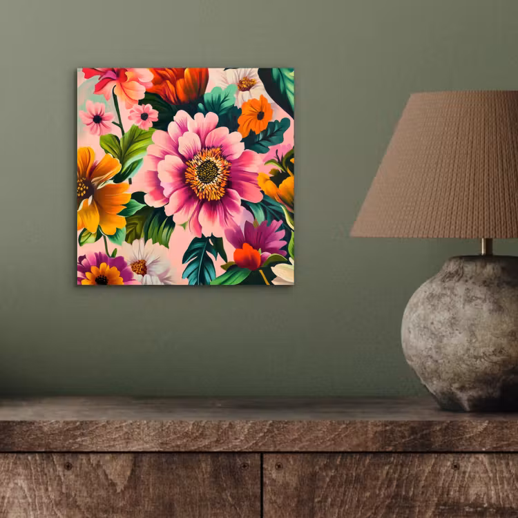 Bloemen - Kleurrijk - Roze aluminium wit klein -sfeer2