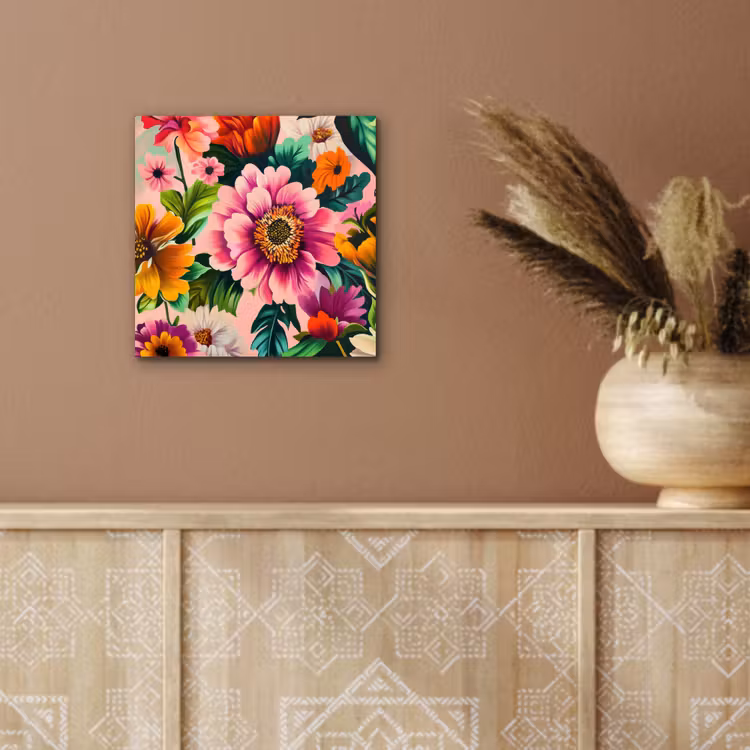 Bloemen - Kleurrijk - Roze aluminium wit klein -sfeer4