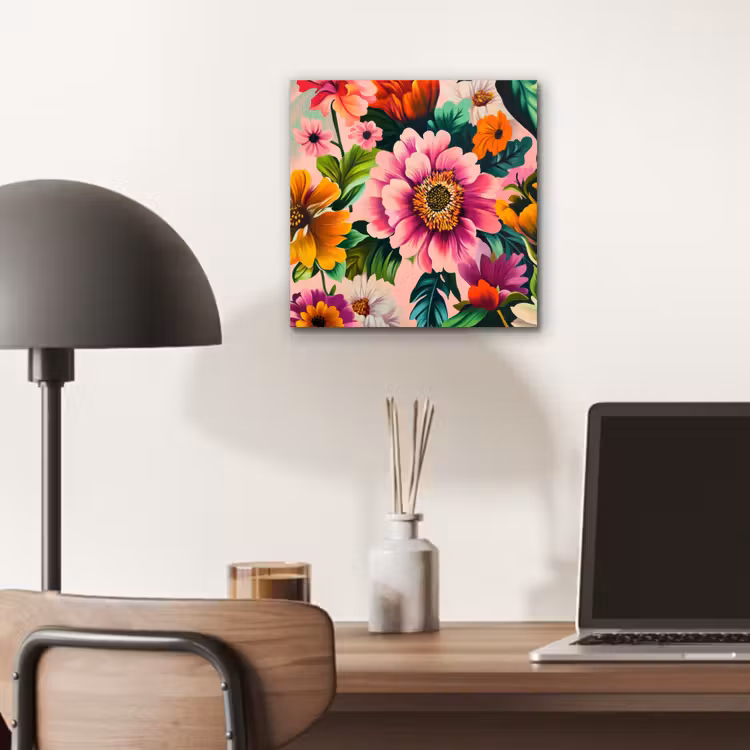 Bloemen - Kleurrijk - Roze aluminium wit klein -sfeer5